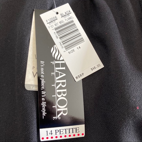 5/$15 NWT Sag Harbor Petite Black Wool Skirt 14P - Picture 4 of 8